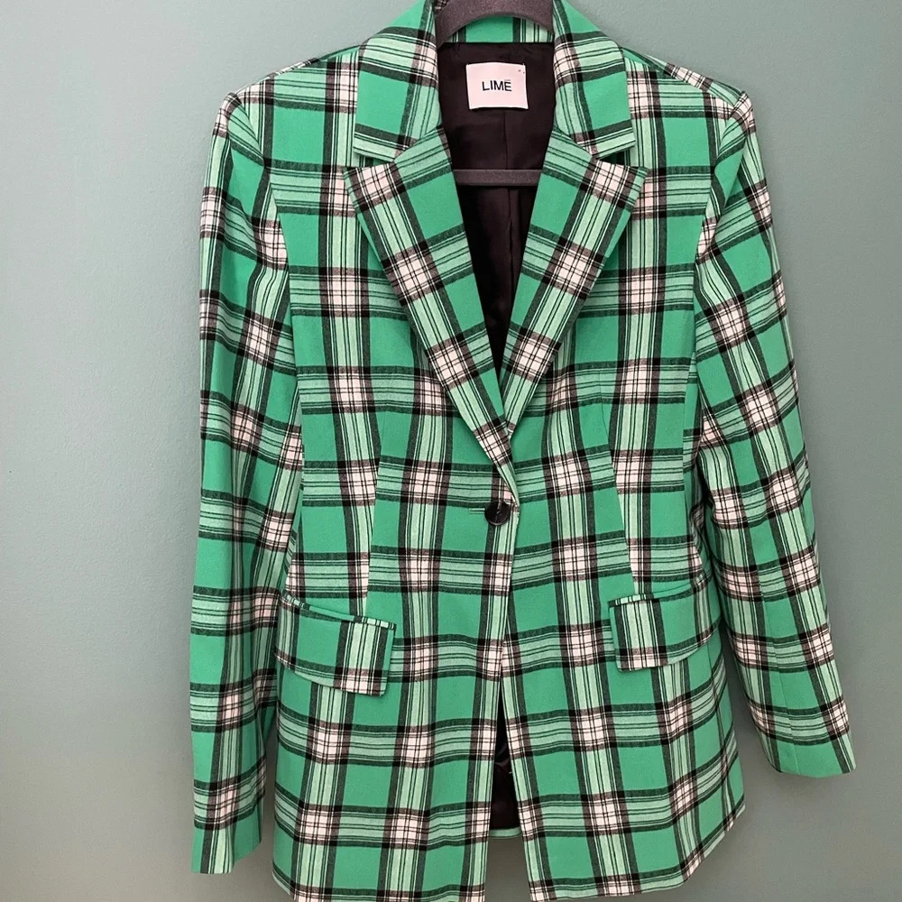 LiME - bottle green woman’s blazer jacket- size M - Picture 2 of 13